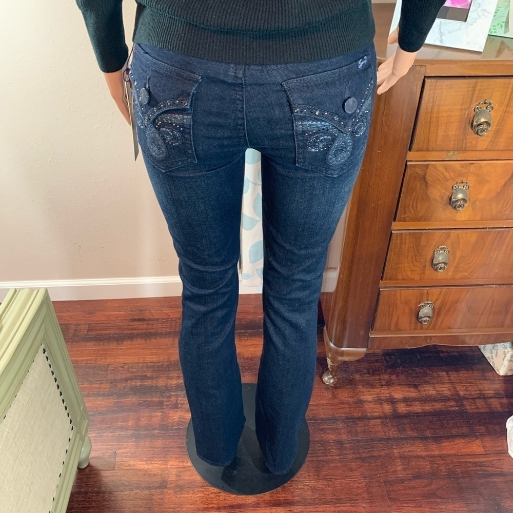 Seven7 Slim Boot Cut Dark Blue Size 6 Denim Jeans - Picture 9 of 16